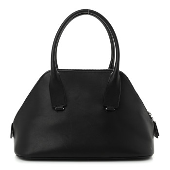 THE ROW Polished Saddle Calfskin Medium Devon Bag Black