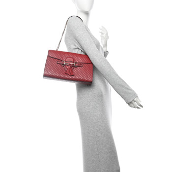 GUCCI Microguccissima Medium Emily Chain Shoulder Bag Red