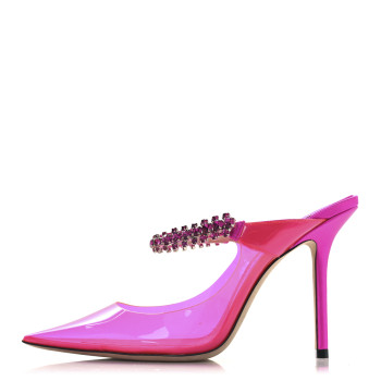 JIMMY CHOO Plexi Crystal Bing 100 Pumps 37.5 Hot Pink