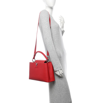 LOUIS VUITTON Taurillon Capucines PM Rubis