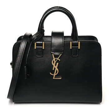 SAINT LAURENT Calfskin Monogram Baby Cabas Black