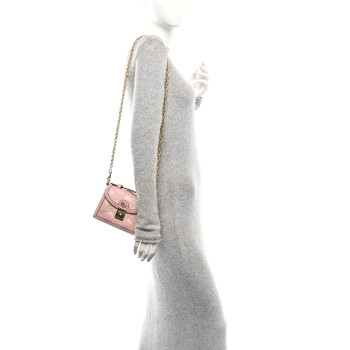 GUCCI Calfskin GG Matelasse Mini Top Handle Shoulder Bag Perfect Pink Natural