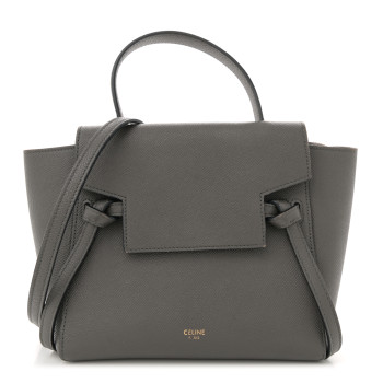 CELINE Grained Calfskin Nano Belt Bag Grey