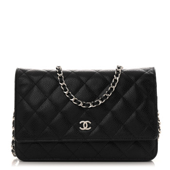 CHANEL Caviar Quilted Wallet on Chain WOC Black
