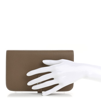 HERMES Togo Dogon Duo Wallet Etoupe