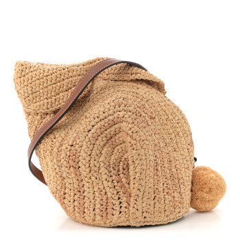 LOEWE Raffia Mini Bunny Crossbody Bag Natural Tan
