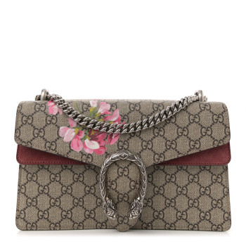 GUCCI GG Supreme Monogram Blooms Small Dionysus Shoulder Bag Beige Multicolor Dry Rose