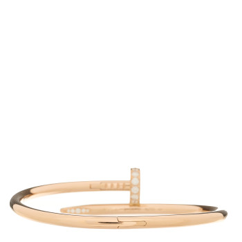 CARTIER 18K Pink Gold Diamond Juste Un Clou Bracelet 16