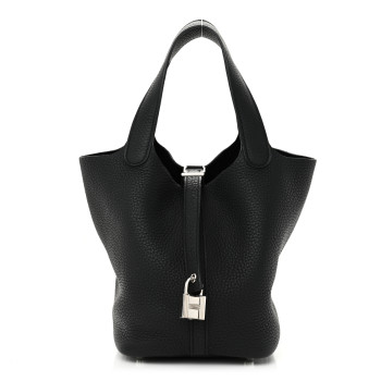 HERMES Taurillon Clemence Picotin Lock 18 PM Black