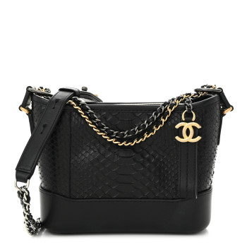 Snakeskin Small Gabrielle Hobo Black