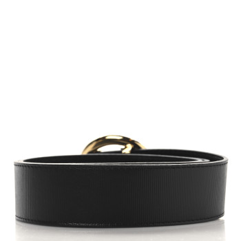 LOUIS VUITTON Calfskin Crystal 35MM LV Circle Tresor Belt 80 32 Black