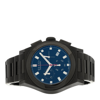 GUCCI Stainless Steel 44mm Pantheon Chronograph Quartz Watch Black