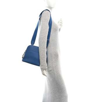 HERMES Togo Bolide Messenger Blue Tie