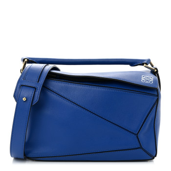 LOEWE Calfskin Small Puzzle Bag Electric Blue