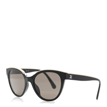 CHANEL Acetate CC Butterfly Sunglasses 5414-A Black Beige