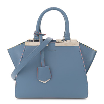FENDI Vitello Dolce Mini 3jours Tote Blue