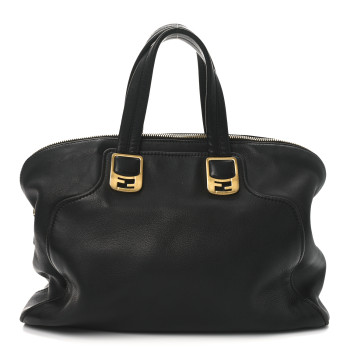 FENDI Vitello Dolce Marmol Large Chameleon Tote Black