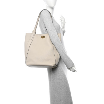 MULBERRY Heavy Grain Bayswater North South Tote Chalk