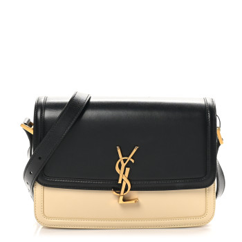 SAINT LAURENT Soft UltraCalfskin Monogram Medium Solferino Satchel Black Burro