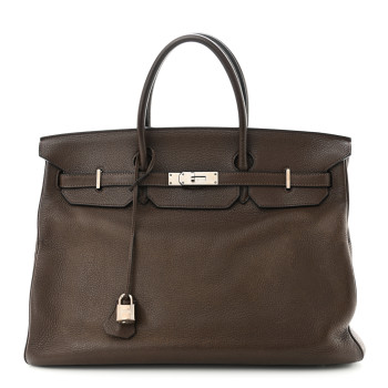 HERMES Taurillon Clemence Birkin 40 Cafe