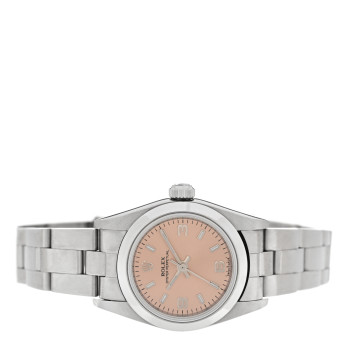 ROLEX Stainless Steel 24mm Oyster Perpetual Datejust Watch Pink 76080