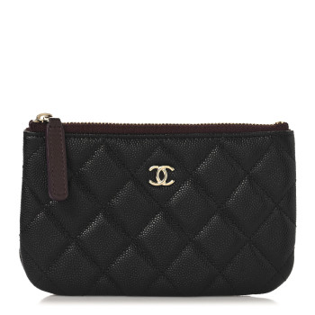 CHANEL Caviar Quilted Small Cosmetic Case Black