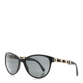 CHANEL Cat Eye Chain Sunglasses 5215-Q Black