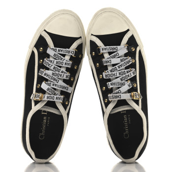 CHRISTIAN DIOR Canvas Walk'N'Dior Low Top Sneakers 37.5 Black