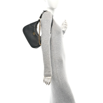 GUCCI Goatskin Small Aphrodite Shoulder Bag Black