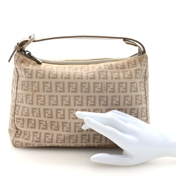 FENDI Zucchino Mini Pochette Tortora Pietra