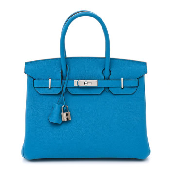 HERMES Togo Birkin 30 Bleu Zanzibar