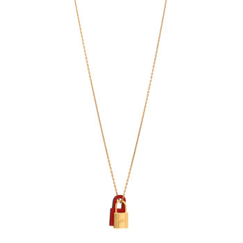 HERMES Swift Small O'Kelly Pendant Necklace Rouge De Coeur