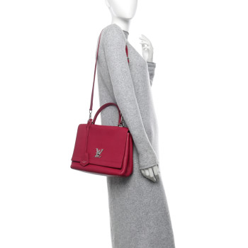 LOUIS VUITTON Soft Calfskin Lockme II Top Handle Dahlia