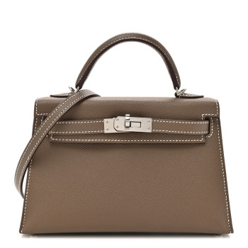 HERMES Epsom Mini Kelly Sellier 20 Etoupe