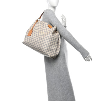 LOUIS VUITTON Damier Azur Graceful MM Rose Ballerine