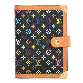 LOUIS VUITTON Monogram Multicolor Small Ring Agenda Cover Black