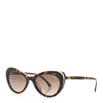 CHANEL Acetate Cat Eye CC Sunglasses 5432-A Tortoise