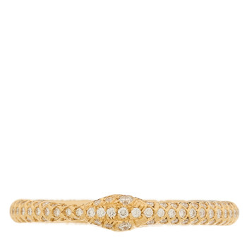 GUCCI 18K Yellow Gold Diamond Ouroboros Snake Ring 54 7