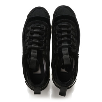 CHANEL Suede Calfskin Velvet Grosgrain CC Sneakers 39 Black