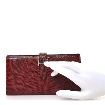 HERMES Lizard Bearn Wallet Etrusque
