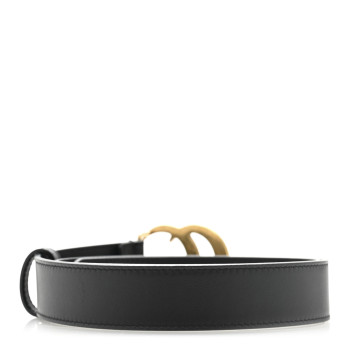 GUCCI Calfskin Double G 30mm Belt 80 32 Black