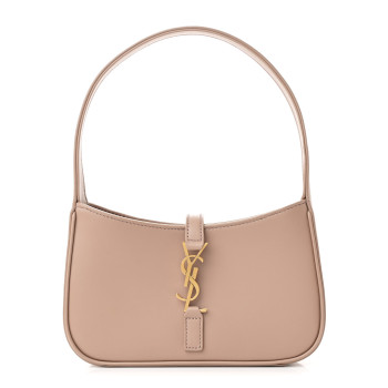 SAINT LAURENT Smooth Calfskin Le 5 A 7 Mini Hobo Dark Beige