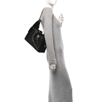 CHANEL Caviar Quilted Small Chanel 25 Handbag Black
