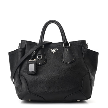 PRADA Vitello Daino Tote Black