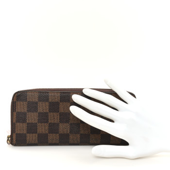 LOUIS VUITTON Damier Ebene Clemence Wallet Rose Ballerine