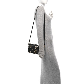 LOUIS VUITTON Empreinte Monogram Giant Pochette Metis East West Black Beige