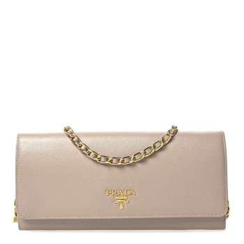 PRADA Vitello Move Chain Wallet Cammeo