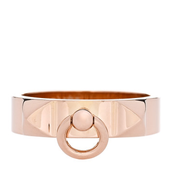 HERMES 18K Rose Gold PM Collier De Chien Ring 54 7
