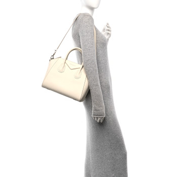 GIVENCHY Sugar Goatskin Small Antigona Off White