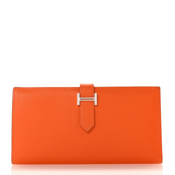 HERMES Epsom Bearn Gusset Wallet Orange